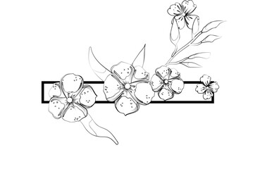 Vector sign with flowers decorations