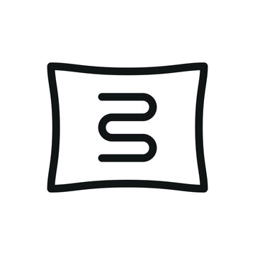 recommend clip art: Pillow with heating thread isolated icon, heated throw pillow vector icon with editable stroke