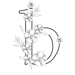 Vector sign with flowers decorations