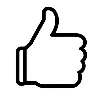 recommend clip art: Like confirm and thumb up black outline icon, isolated on white background 