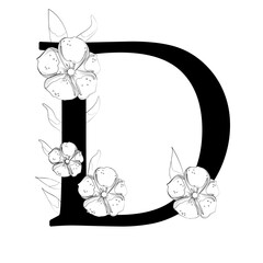 Vector sign with flowers decorations