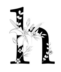 Vector sign with flowers decorations