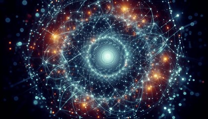 a digital web of glowing nodes and links