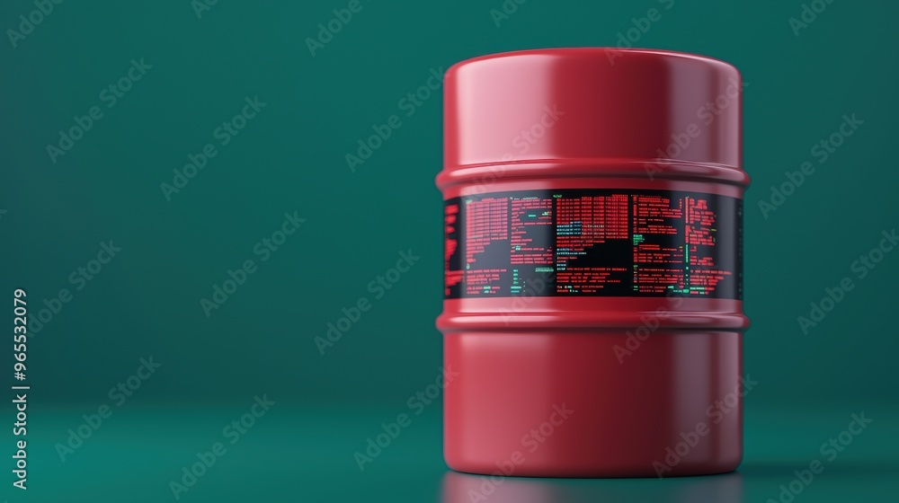 Aufkleber futuristic oil market simulation holographic data visualization in with copy space and advanced tech