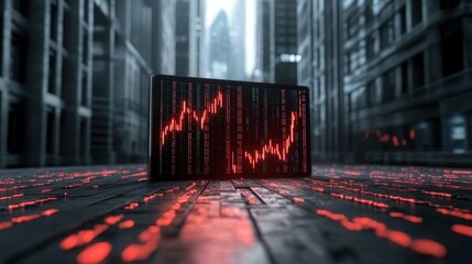 Digital stock market graph displayed on a futuristic background, reflecting modern financial technology and data analytics.
