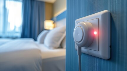 Emergency Call System: A bedside button or pull cord connected to an alert system, designed to call caregivers or emergency services quickly in case of an emergency.
