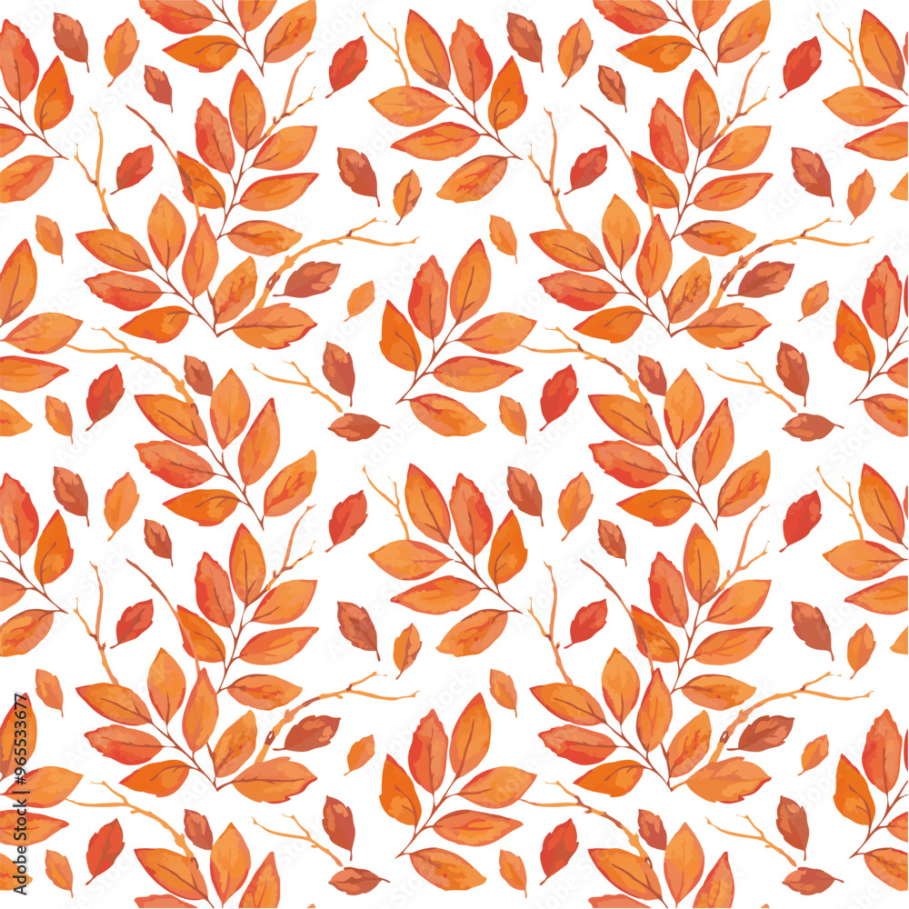 Wall mural leaf seamless pattern