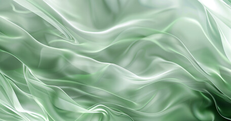 Obraz premium Abstract green background with soft waves and light lines for elegant design
