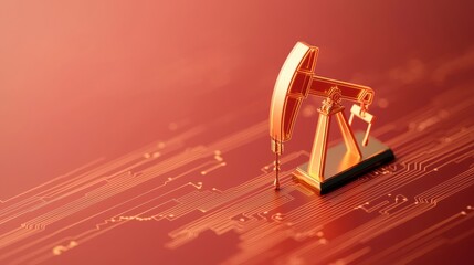 Futuristic Oil Price Projections - Holographic Financial Models for Advanced Market Analysis in Ultra HD 3D Illustration