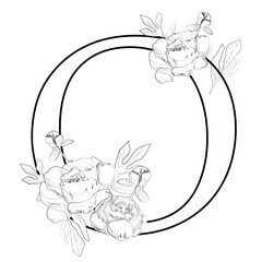 Vector sign with flowers decorations