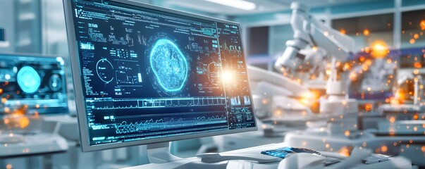 Computer screen with futuristic data.