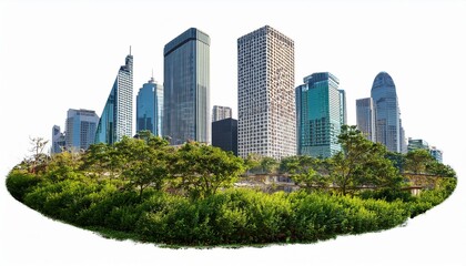 Obraz premium Isolated PNG of a sustainable city scape