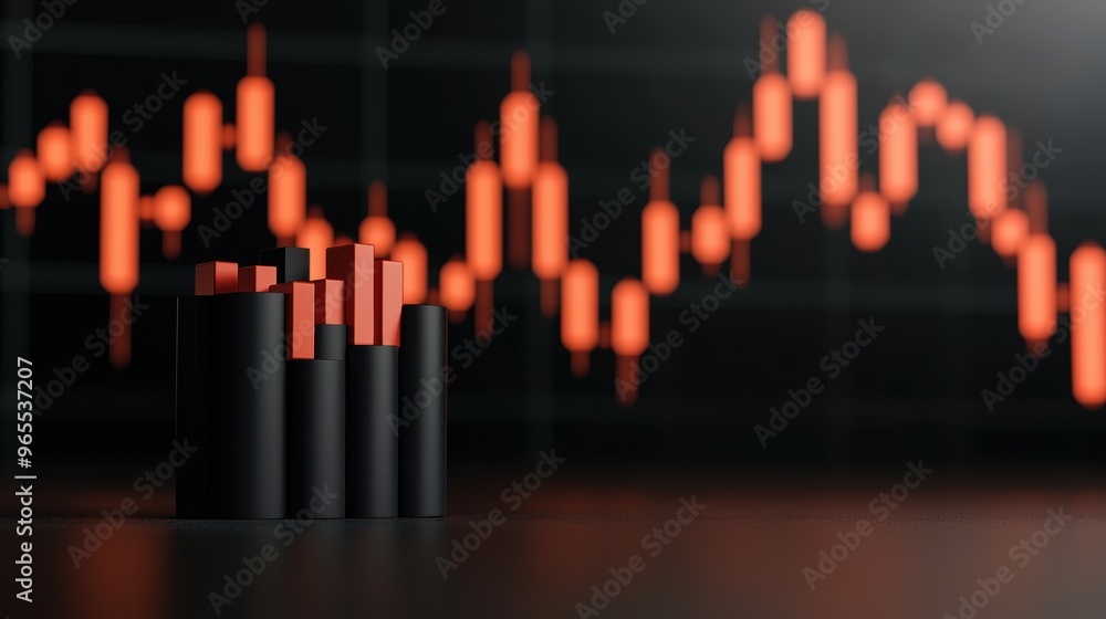 Poster futuristic trading environment with augmented reality financial graphs and holographic projections i