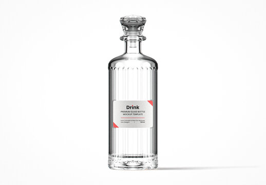 Premium Flint Glass Drink Bottle Mockup