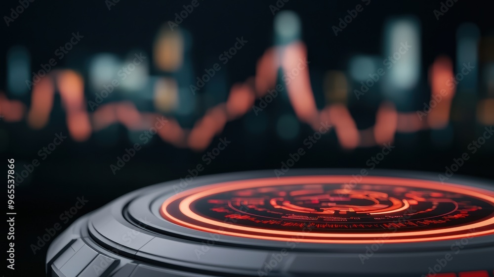 Poster futuristic oil market trends holographic data visualization - virtual trading desk interface with ad
