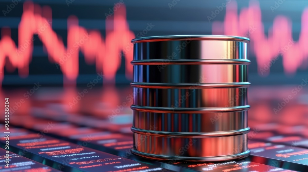 Aufkleber futuristic oil price projections - holographic data visualization in augmented reality financial int