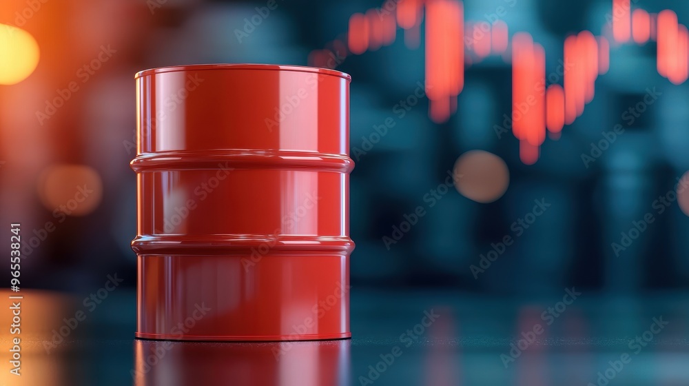 Poster future of oil price forecasting - holographic data visualization in advanced trading platform.