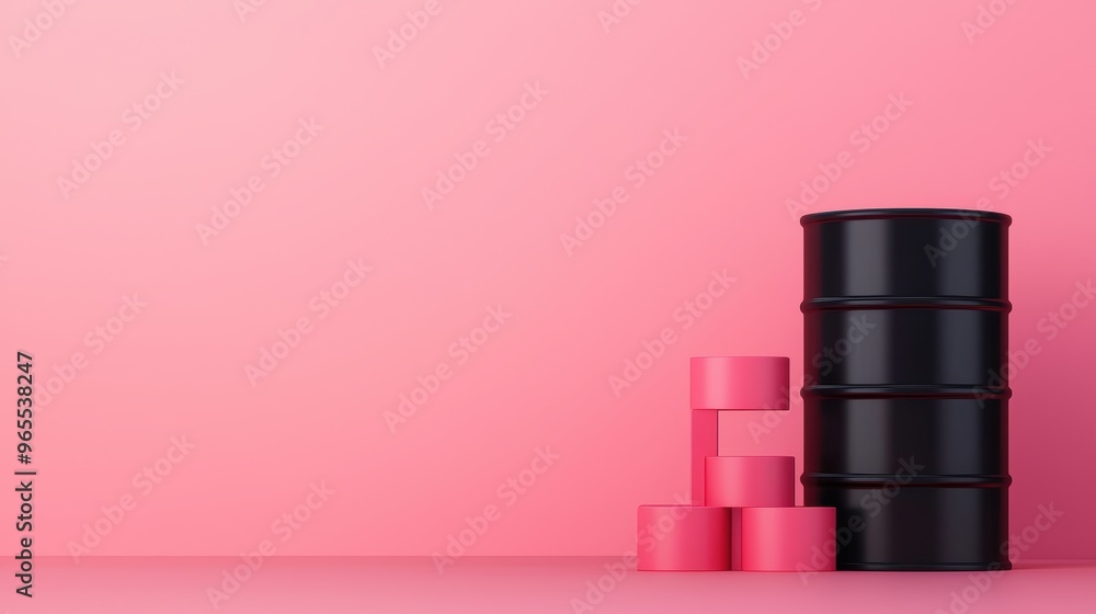 Poster futuristic oil price forecasting holographic data visualization trading platform in augmented realit