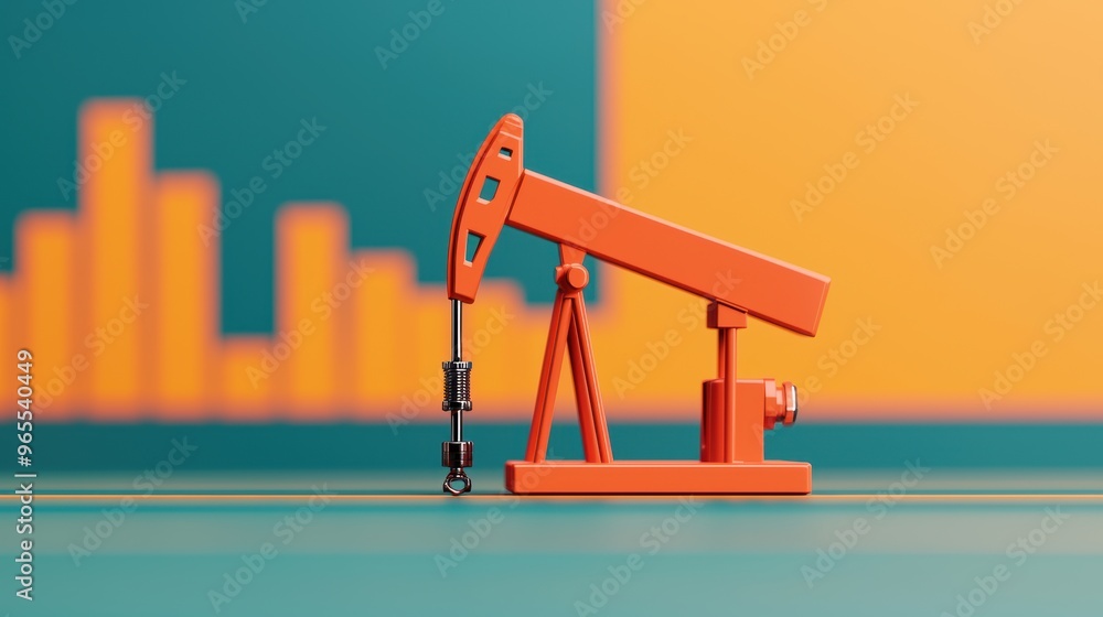 Poster petroleum market economic indicators analysis in with copy space and selective focus on foreground i