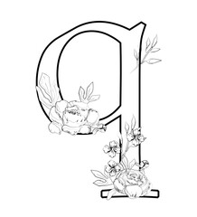 Vector sign with flowers decorations