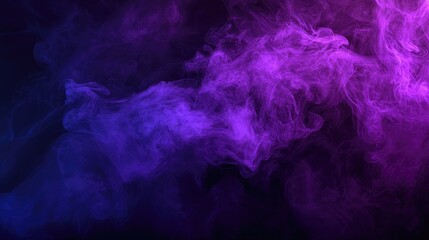 Fototapeta premium Abstract purple smoke rising on a black background, adding an air of mystery and artistic flair