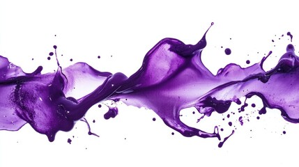 Fototapeta premium An abstract splash of purple paint against a white canvas, symbolizing creativity and artistic expression