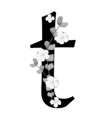 Vector sign with flowers decorations