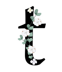 Vector sign with flowers decorations