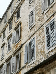 Artistic Shuttered Windows on Ancient building in Split, Croatia