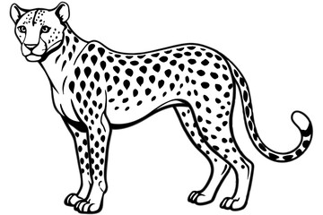 cheetah vector silhouette black icon,cheeta vector animal