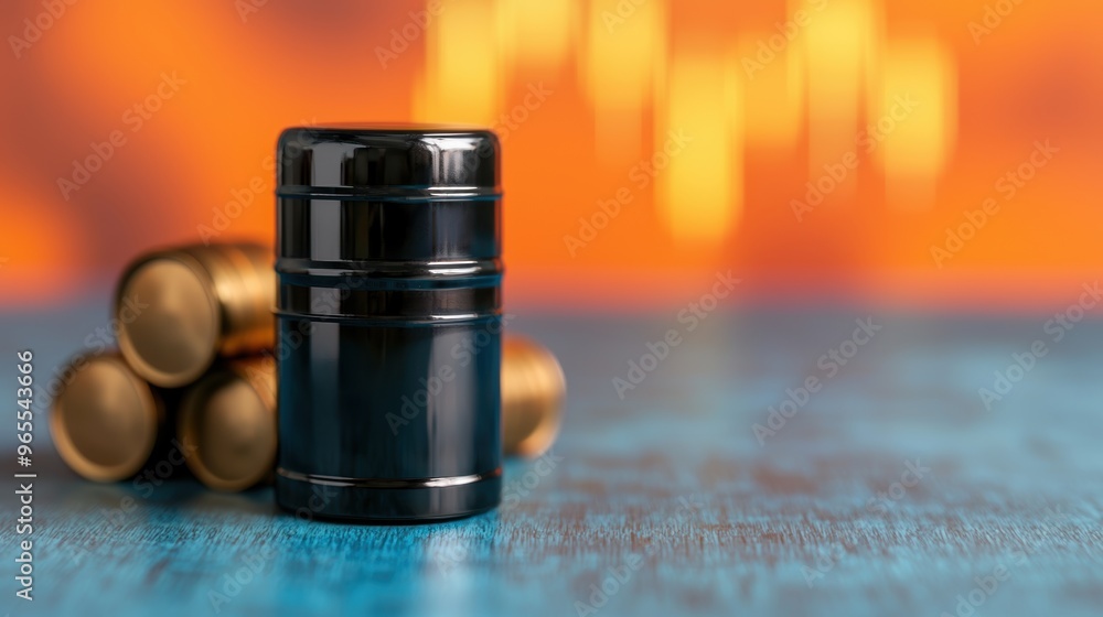 Poster macro economic forecast: of oil price dynamics with copy space and selective focus in quality.
