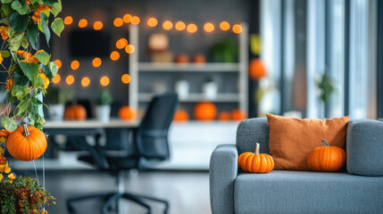 Create a festive Halloween atmosphere in the office with pumpkins and tasty treats