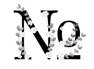 Vector sign with flowers decorations