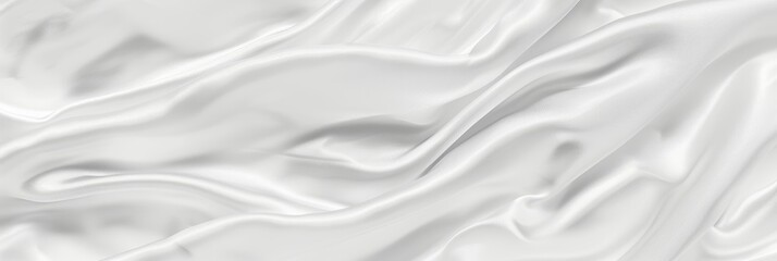 Obraz premium Elegant white silk satin fabric texture with waves and folds, abstract luxury background