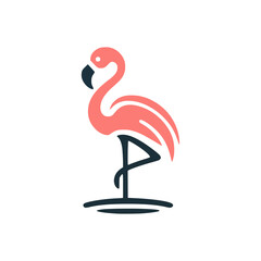beautiful flamingo bird animal logo vector illustration template design