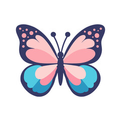 beautiful butterfly animal flat color vector illustration template design