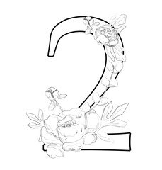 Vector sign with flowers decorations