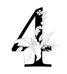 Vector sign with flowers decorations