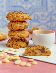 galleta de nueces chocolate y cafe