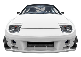 Naklejka premium Front view white sport car