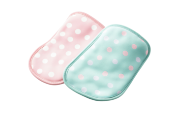 Two stylish sleeping masks with polka dots, perfect for relaxation and enhancing sleep comfort.