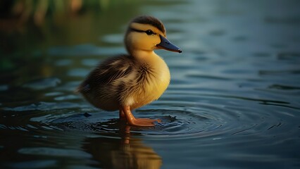 Obraz premium Baby Duck on a pond