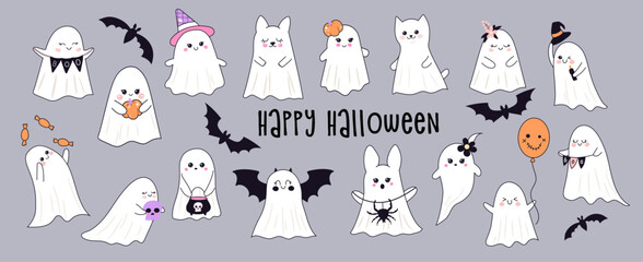 Halloween decoration element, Trendy modern cute flat vector illustrations. 