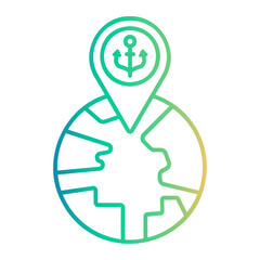 anchor Line Gradient Icon