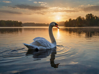 Fototapeta premium swan on the water