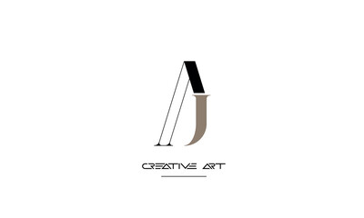 JA, AJ, J, A abstract letters logo monogram