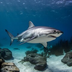 Fototapeta premium Great shark in the ocean