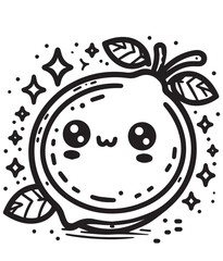 Smile oranges kid coloring page design 