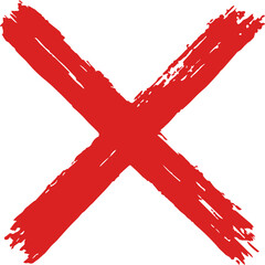 Obraz premium Red cross mark sign with brush texture.