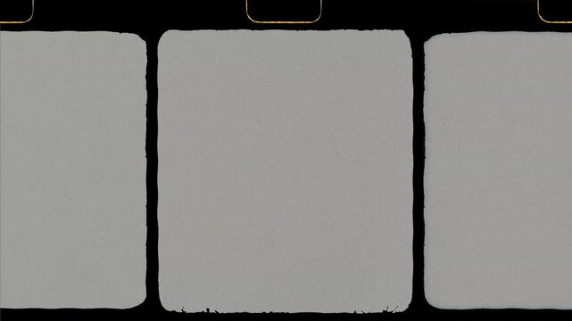 3 Split Film Frames and Sprocket Hole Overlay Seamless 4K Video Overlay Background Loop